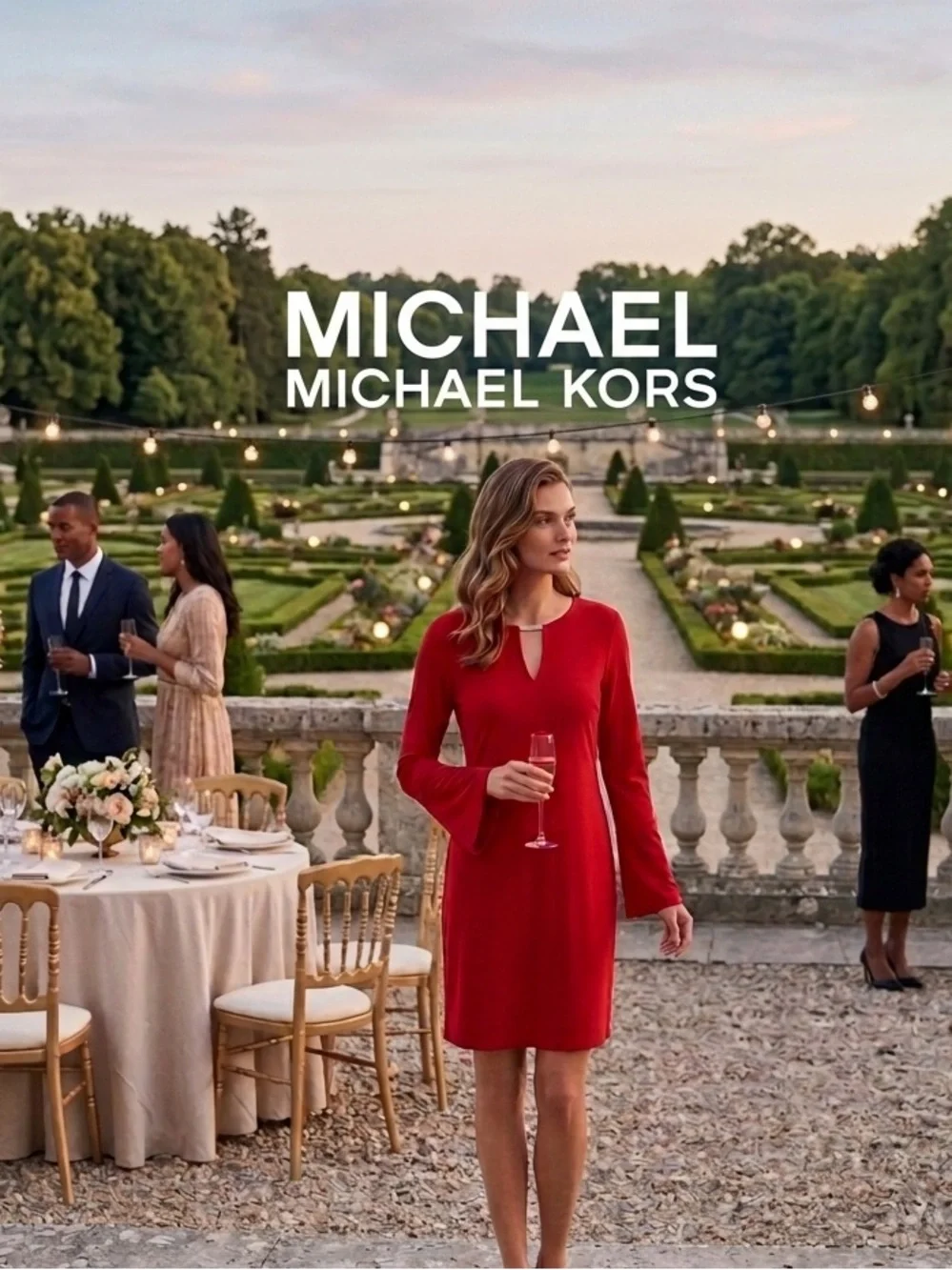 Michael Kors Red Long Sleeve Dress